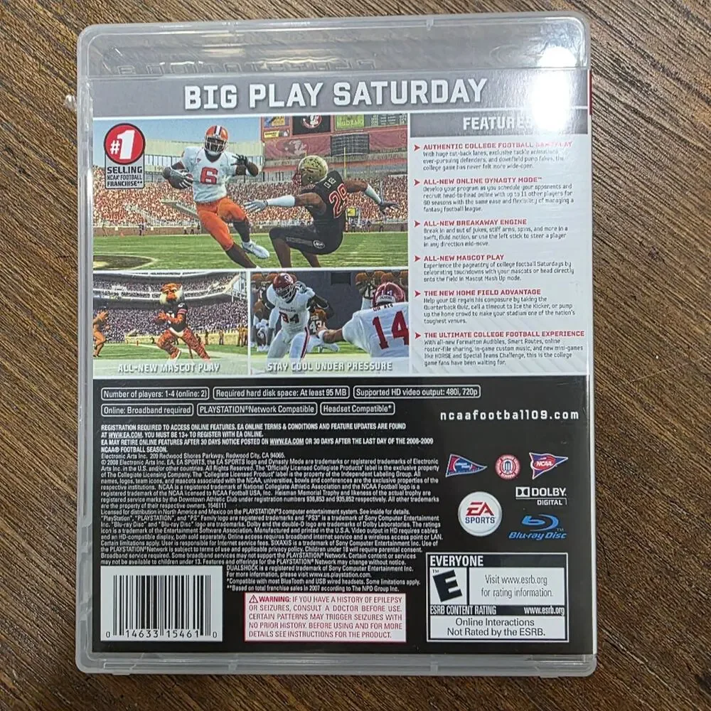 NCAA Football 09 (PlayStation 3 PS3) - Complete CIB w/ Manual & Case